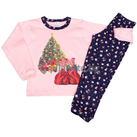 Детски пижами Пижами с дълъг ръкав Детска Коледна пижама - интерлог-Merry Cristmas - МАМА И АЗ- 144